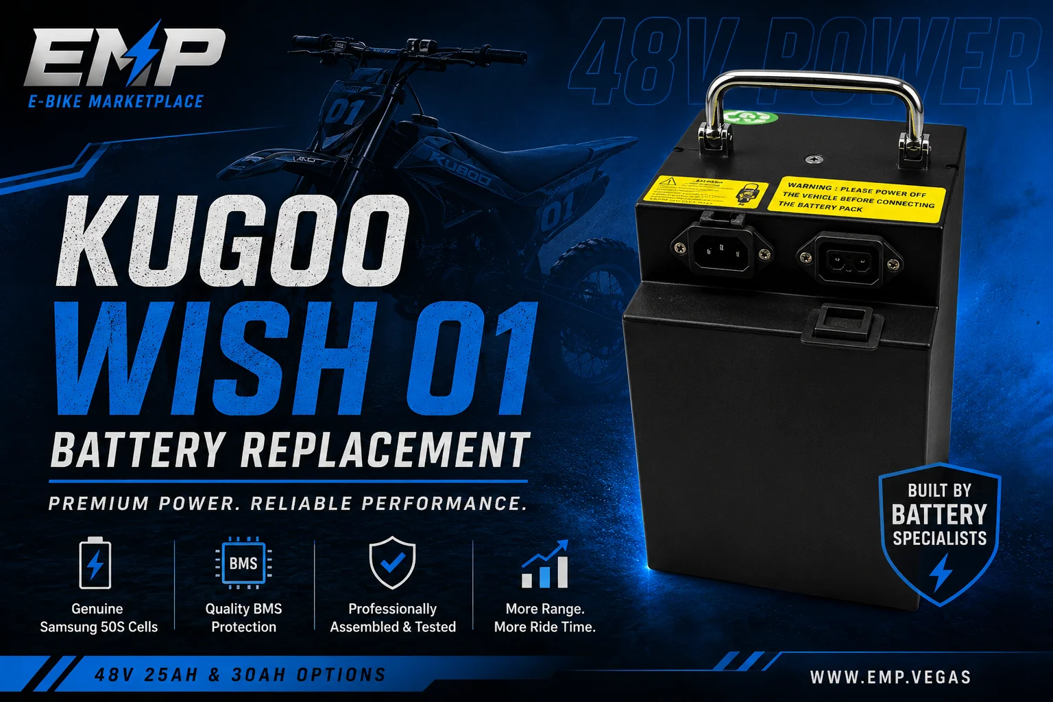 Kugoo Wish 01 Battery Replacement | 48V Lithium Battery Pack - Image 4