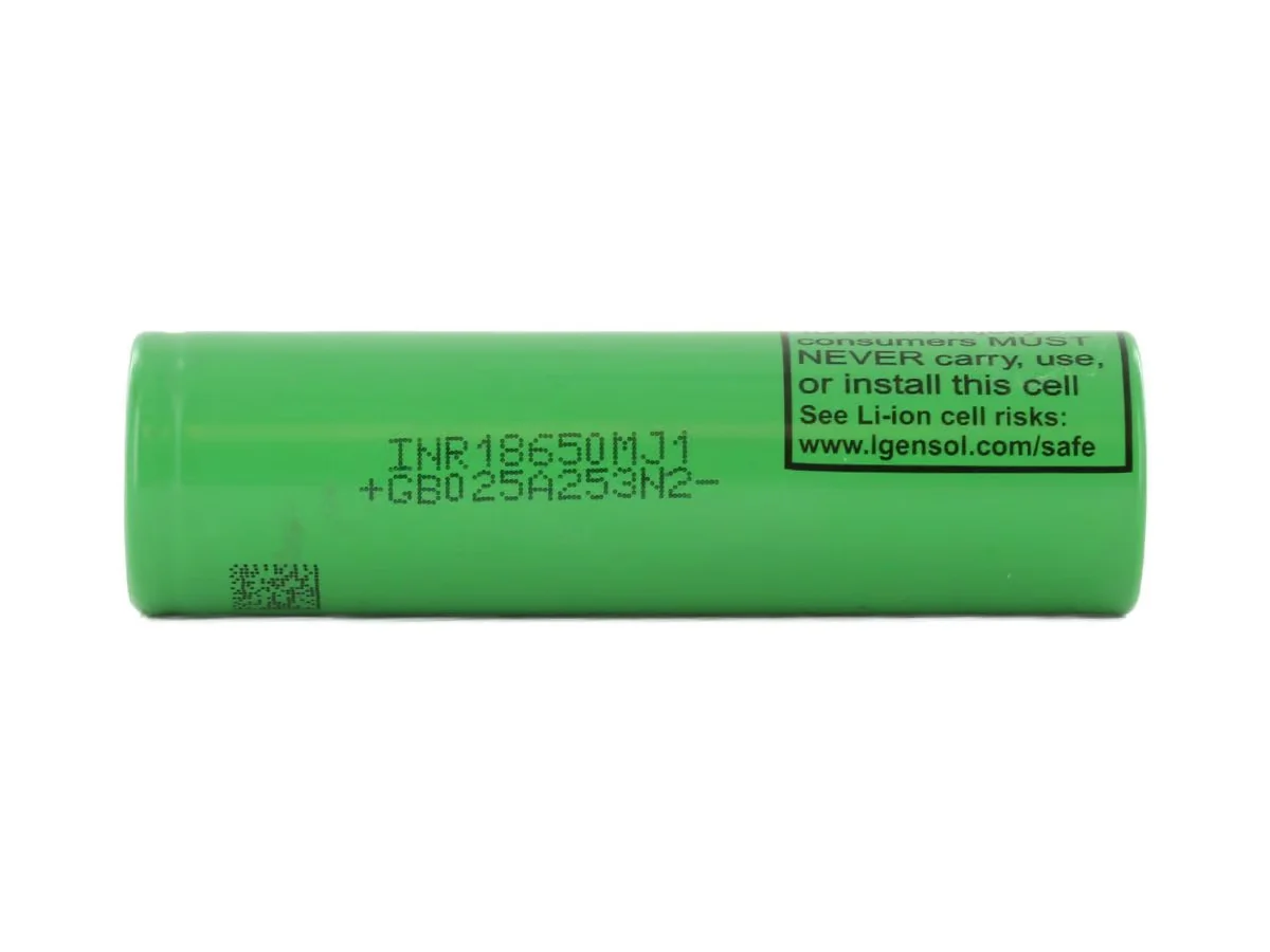 LG MJ1 INR 18650 3500mAh 3.7V High-Drain 10A Lithium Ion (Li-ion) Unprotected Flat Top Battery - Bulk - Image 8